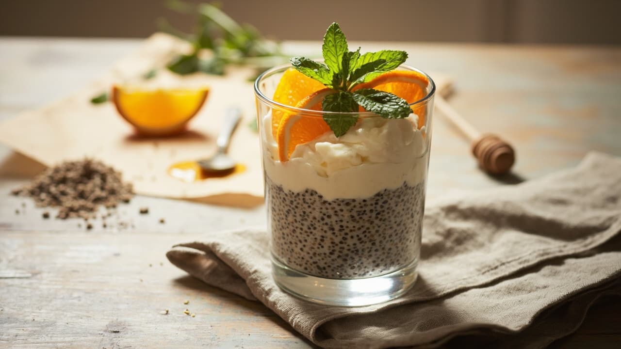 Coconut Chia Yogurt Parfait with Citrus and Mint