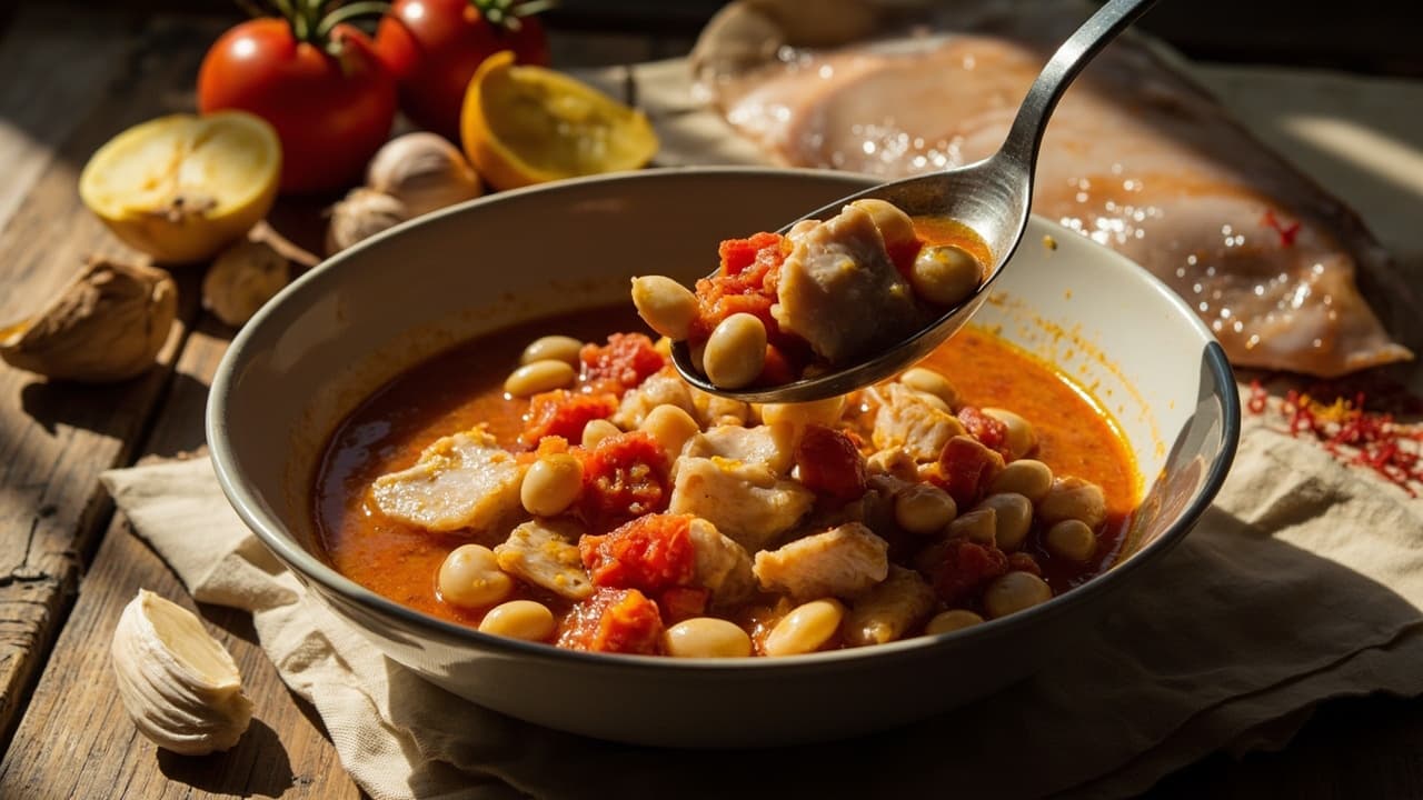 Cod Stewed with Tomatoes and White Beans