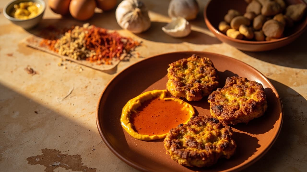 Crispy Saffron and Pinto Bean Fritters with Smoked Paprika Aioli