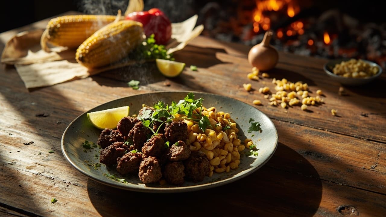 Fire-Kissed Corn and Ground Beef Wors Bites