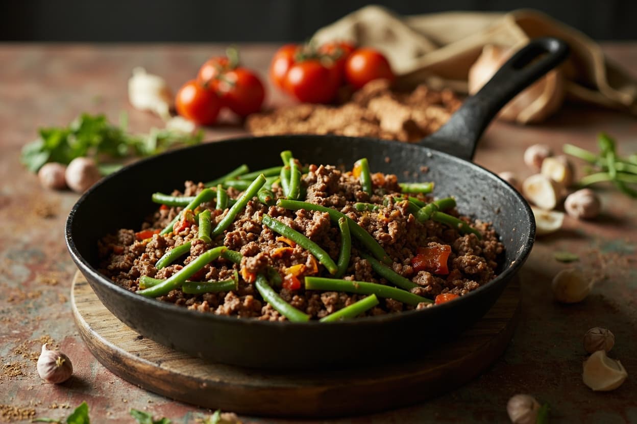 Keema Beef Skillet with Green Beans