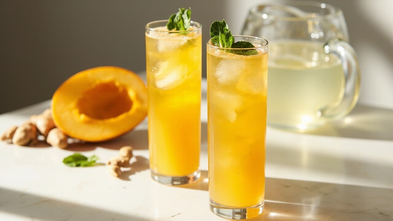 Mango Ginger Basil Sharbat