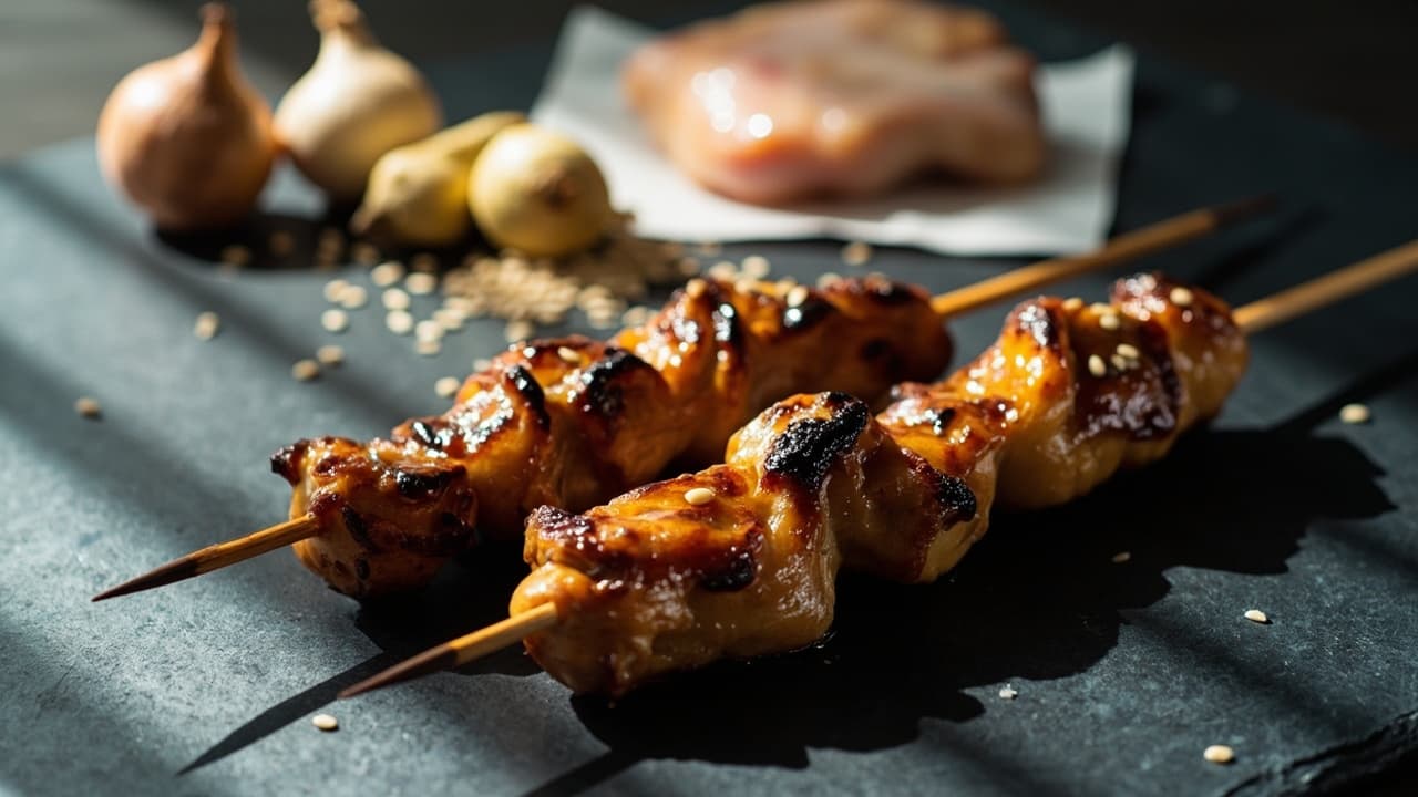 Miso-Glazed Chicken Thigh Skewers