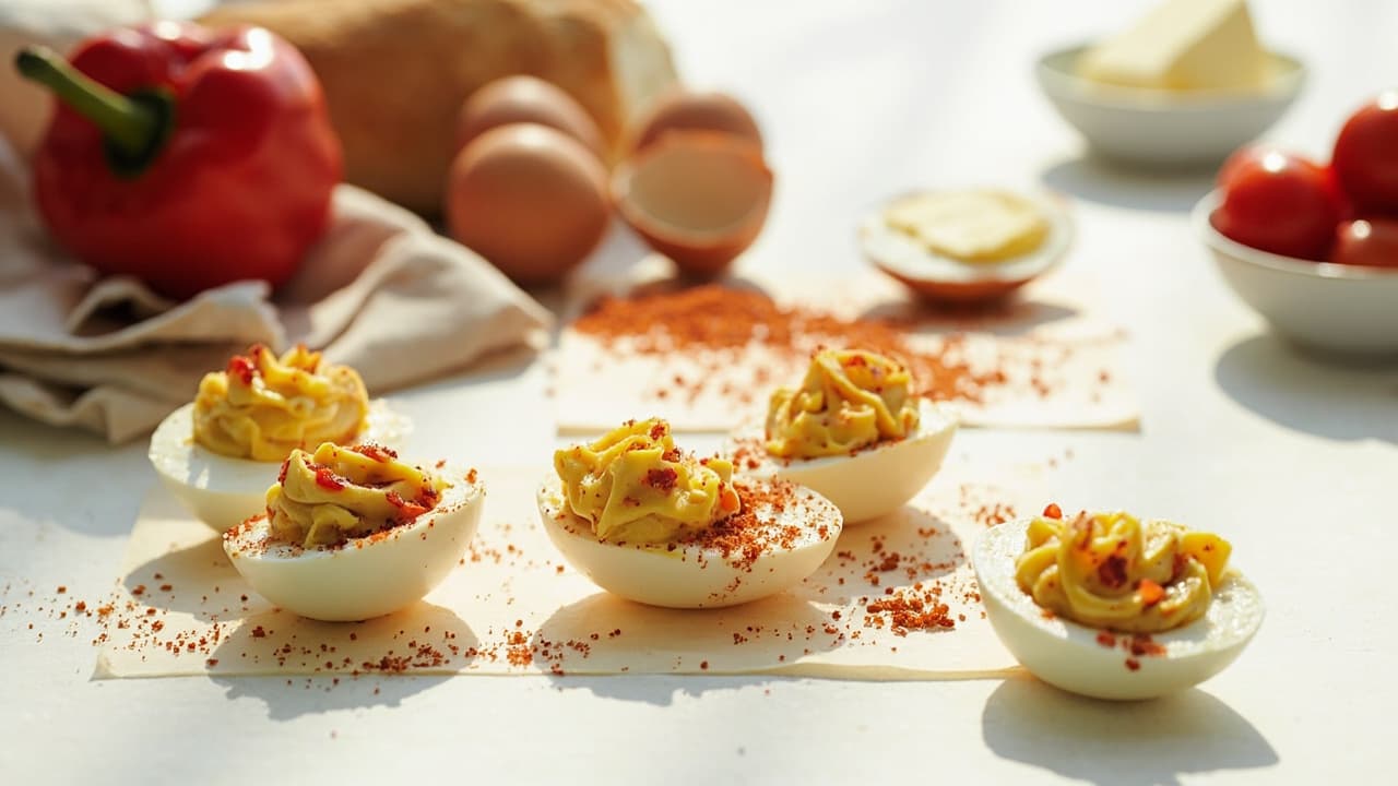 Smoked Paprika and Bell Pepper Deviled Eggs