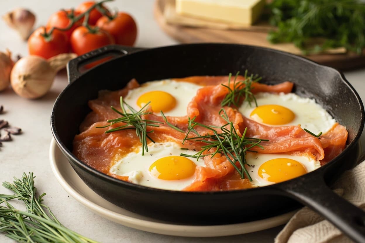 Smoked Salmon and Egg Breakfast Skillet