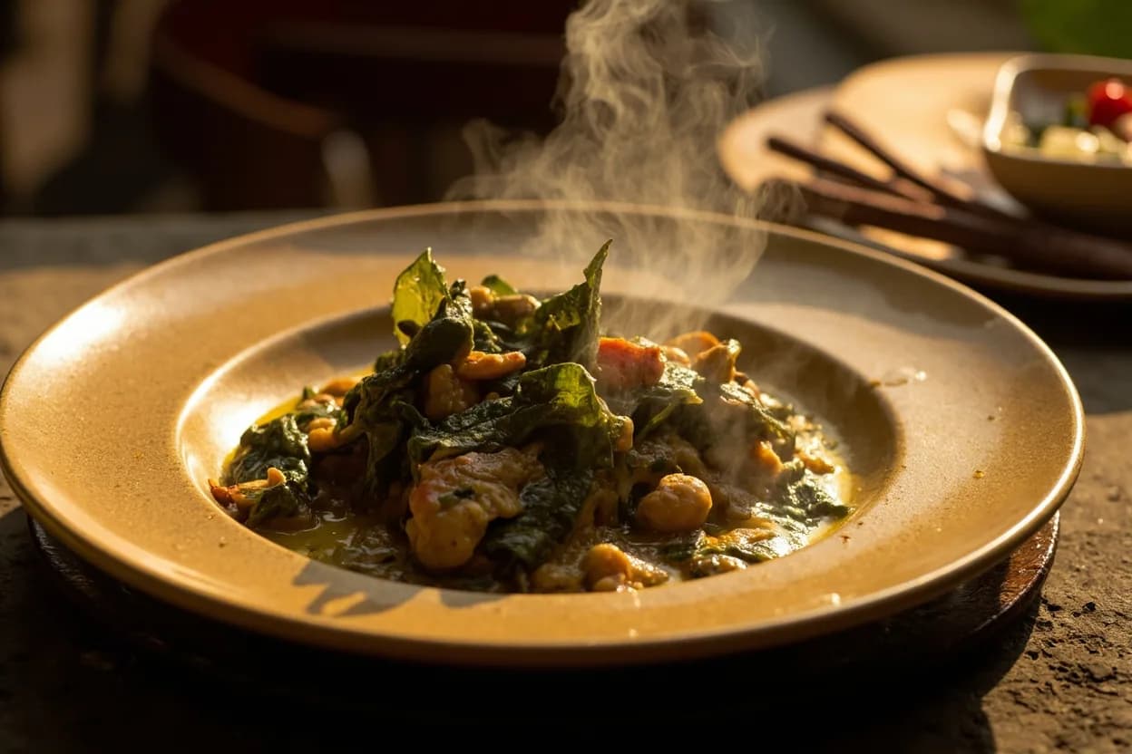 Okok (Melon Seed Stew with Gnetum Leaves)