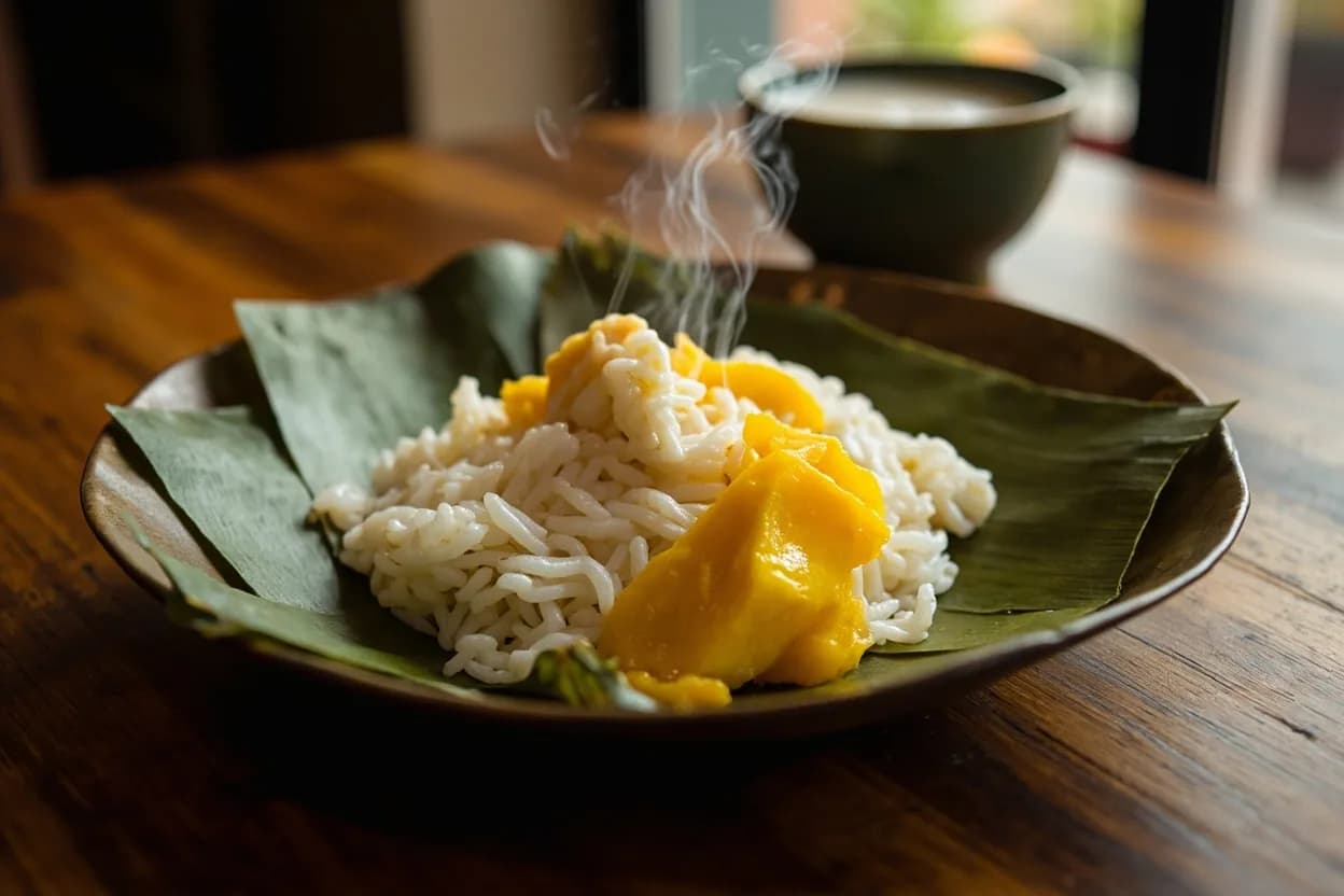 Banana Coconut Sticky Rice (Num Ansom Chek)