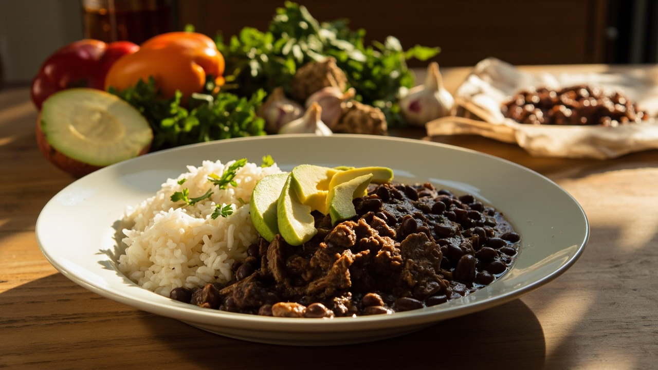 Abuela's Braised Shredded Beef with Black Beans