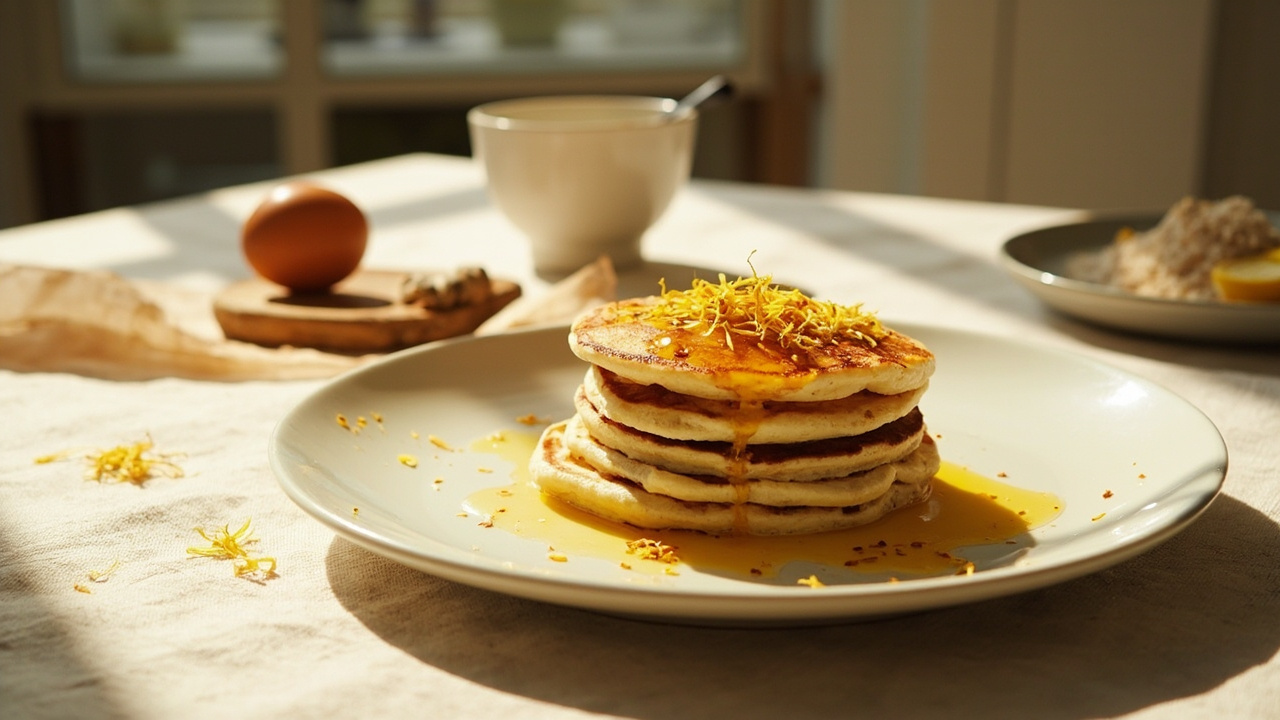 Almond Flour Yogurt Pancakes with Ginger and Saffron
