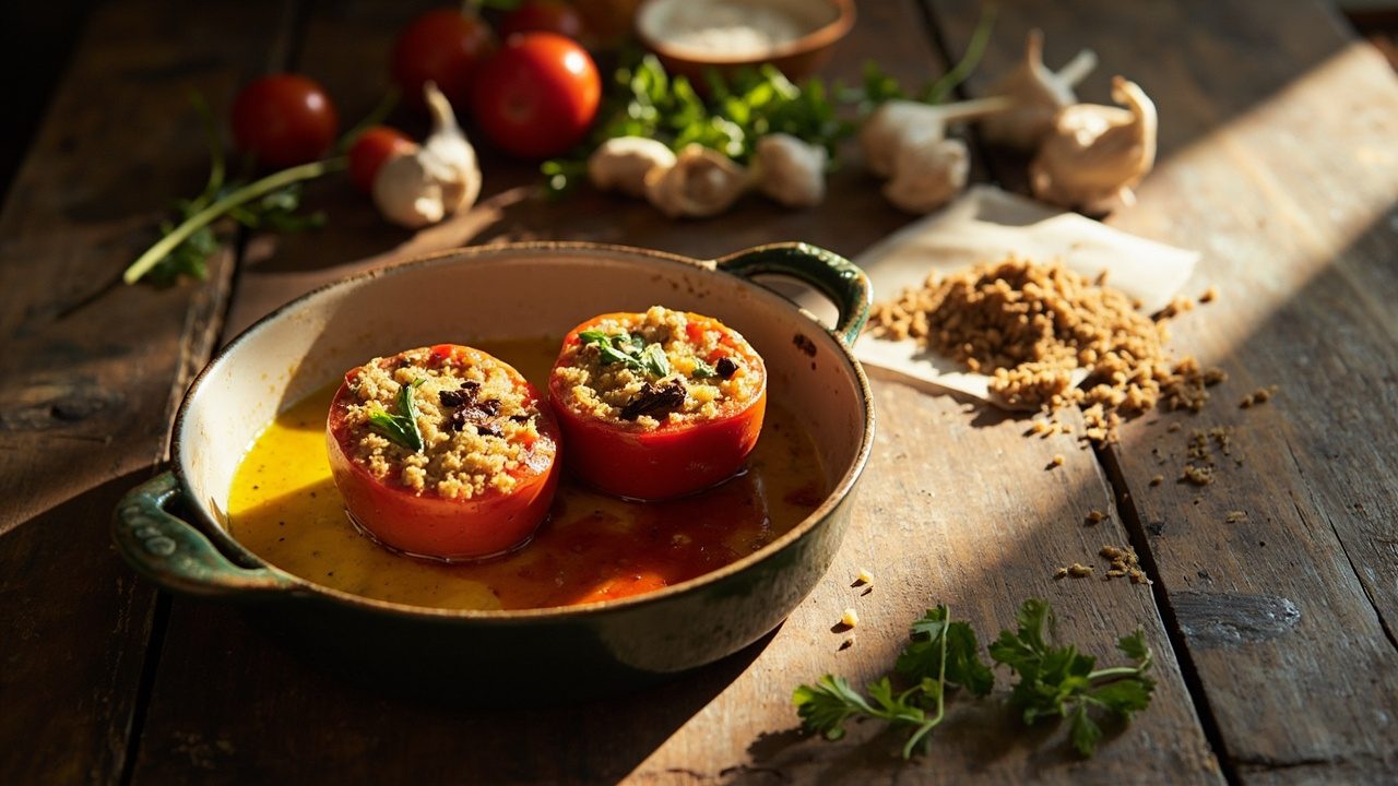 Anchovy and Breadcrumb Baked Tomatoes