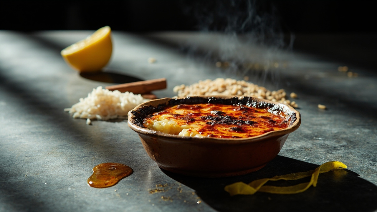 Arroz con Miel: Txalotsa Rice Pudding Grilled Until Blistered