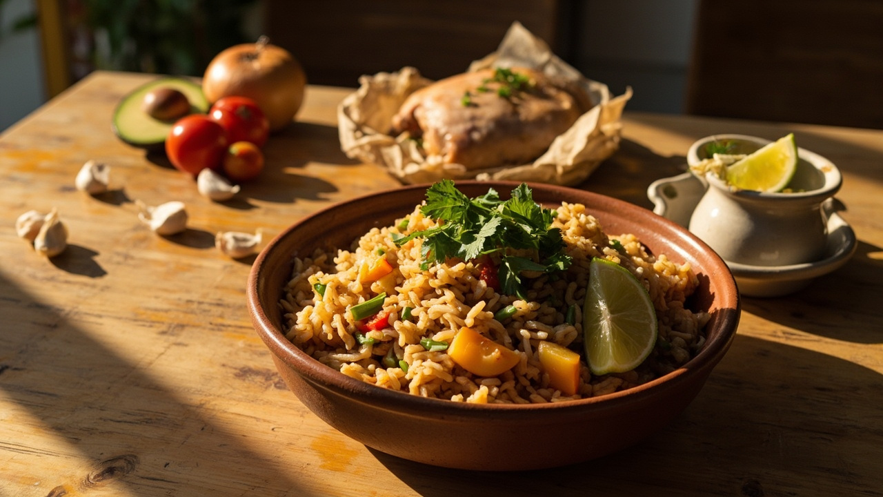 Arroz con Pollo Estilo Hogar con Ejotes
