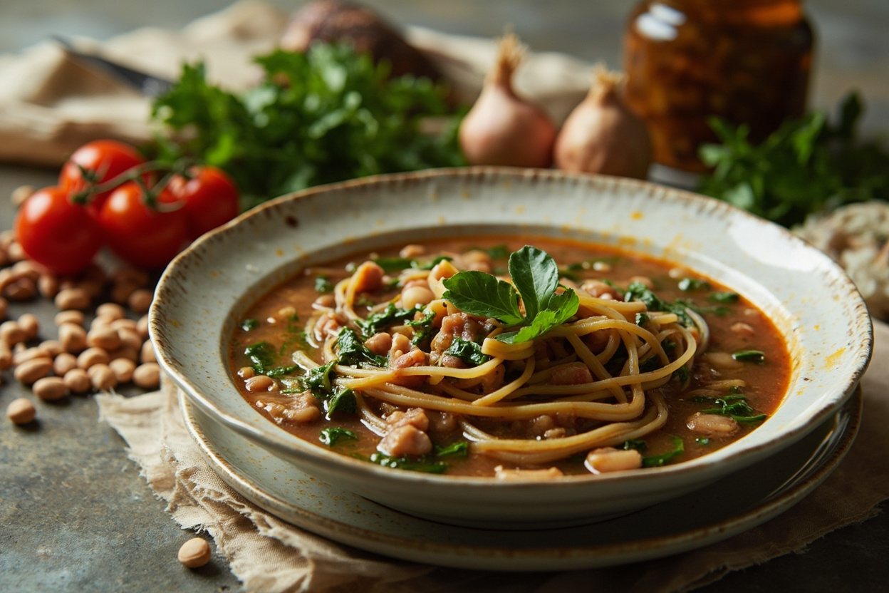 Ash Reshteh: Herb and Three-Bean Soup