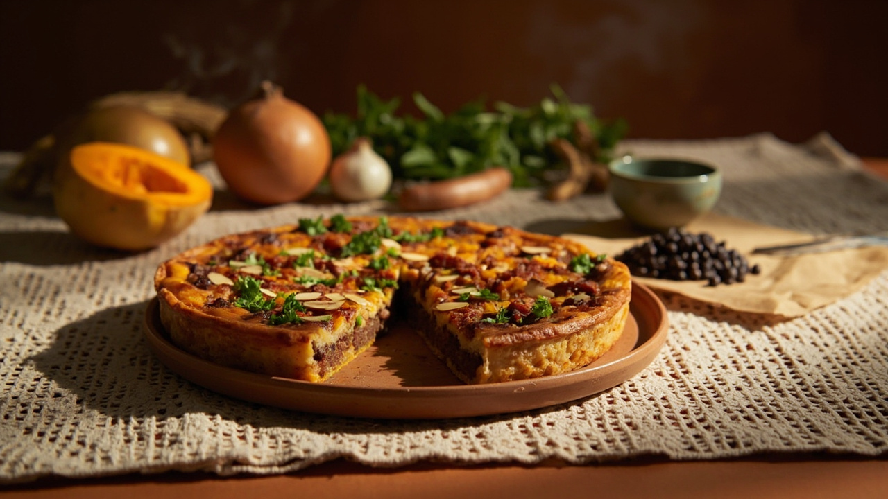Baked Pinto Bean & Butternut Squash Suya Tart