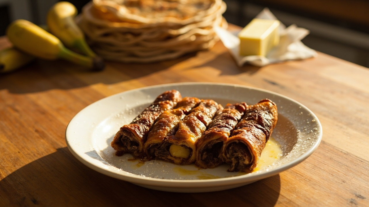Banana Chocolate Tortilla Roll-Ups
