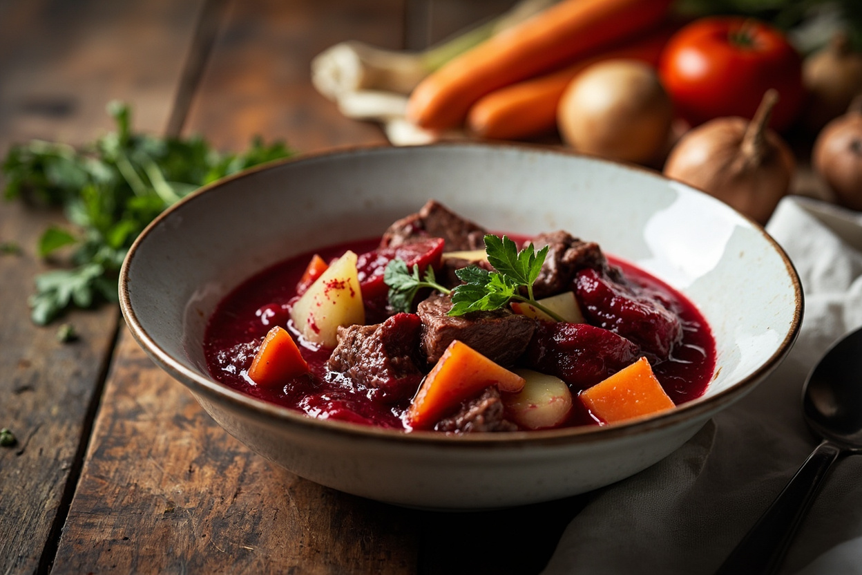 Beef and Beet Borscht Pot