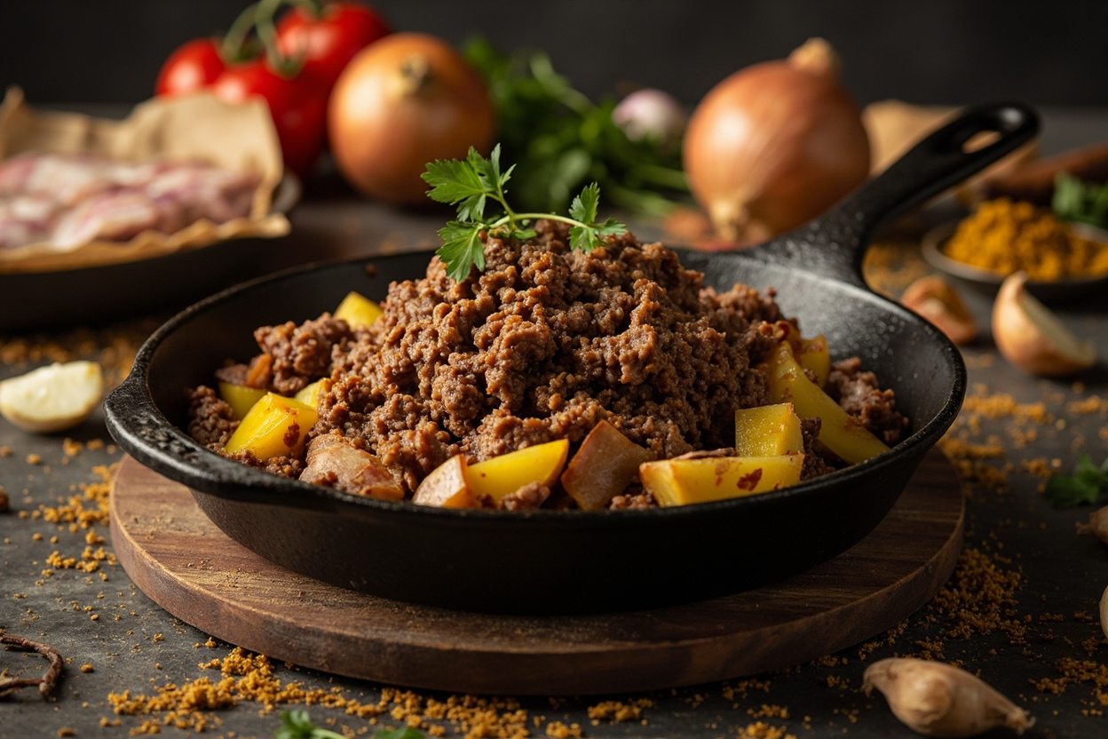 Beef Keema with Onion and Potato