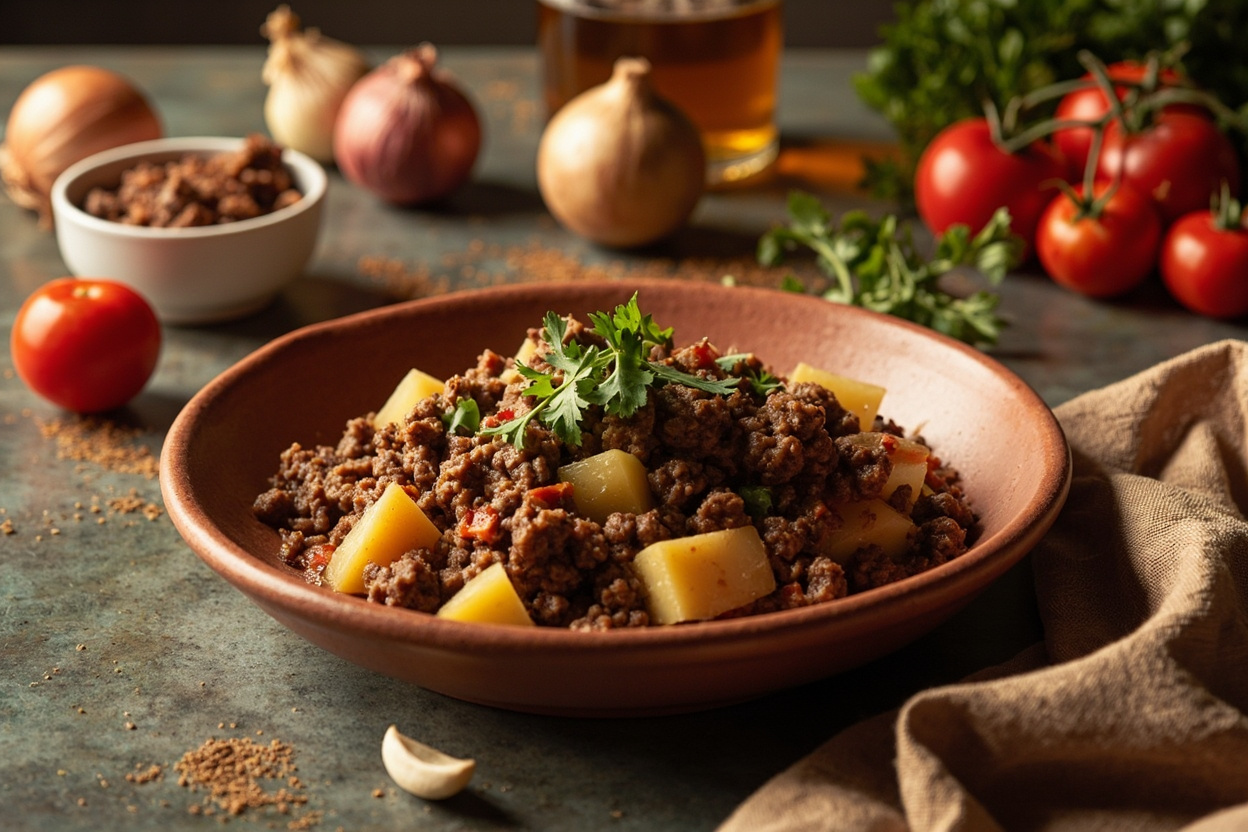 Beef Picadillo with Potato and Warm Cumin