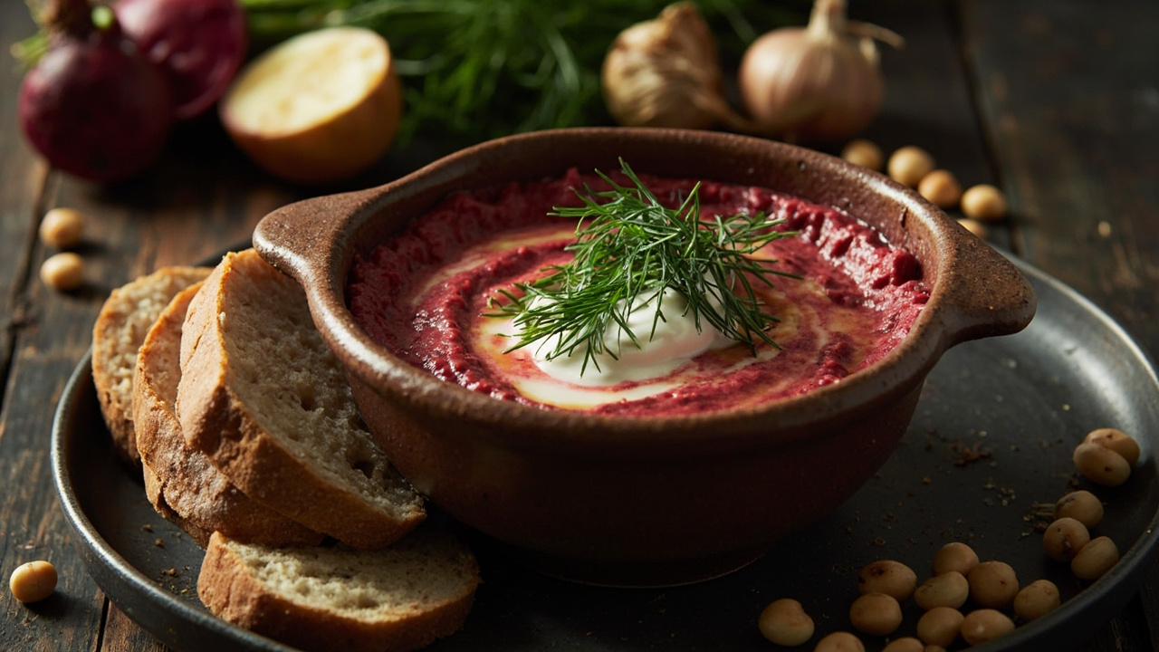 Beet and Pinto Bean Dip with Smoked Paprika and Dill