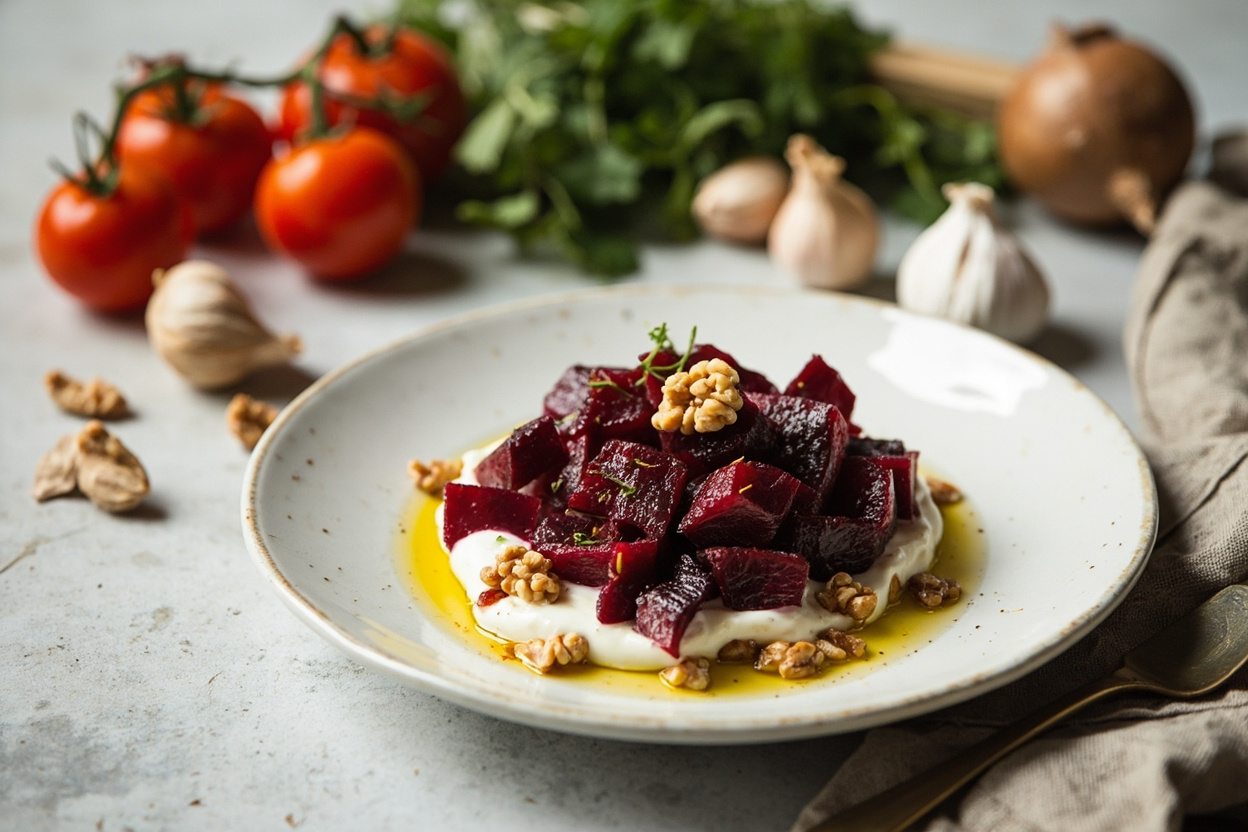 Beet and Walnut Yogurt Salad