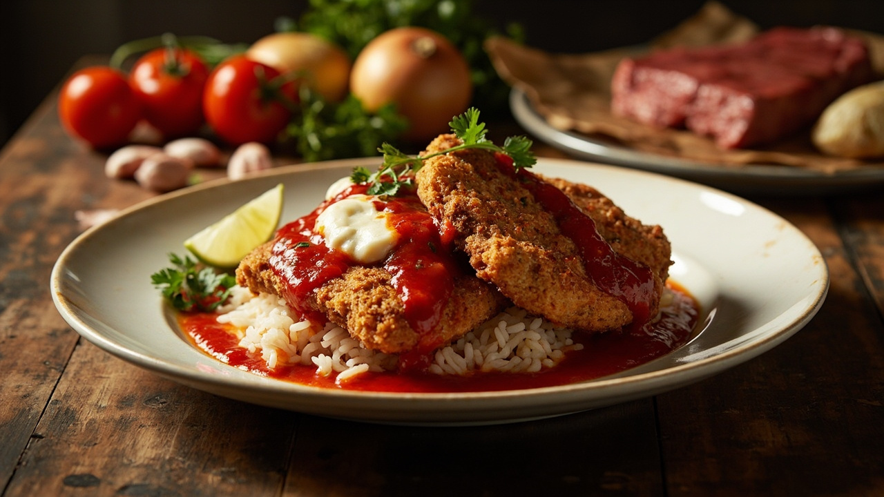 Bife à Parmegiana Brazilian Steak Cutlet with Tomato Sauce