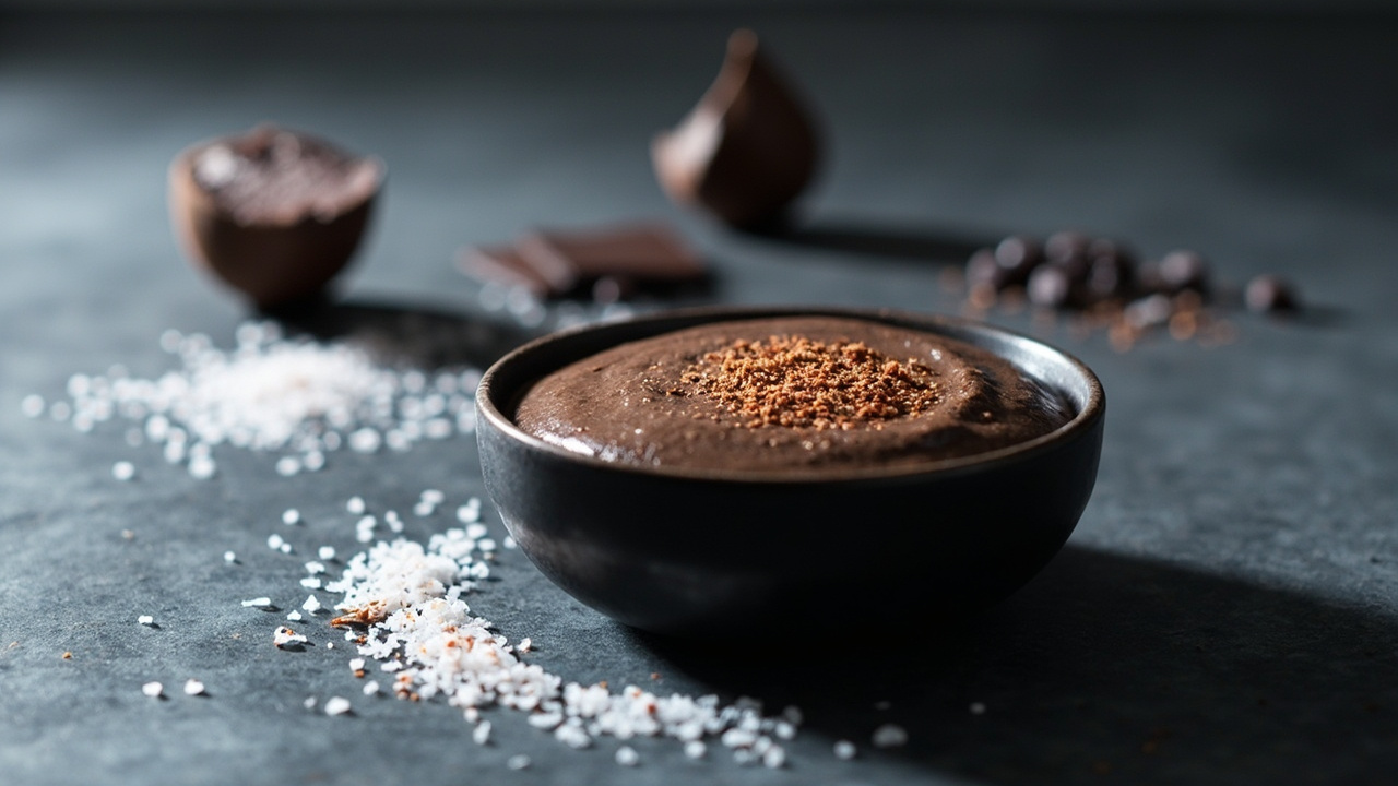 Black Bean Chocolate Mousse with Smoked Paprika and Sea Salt