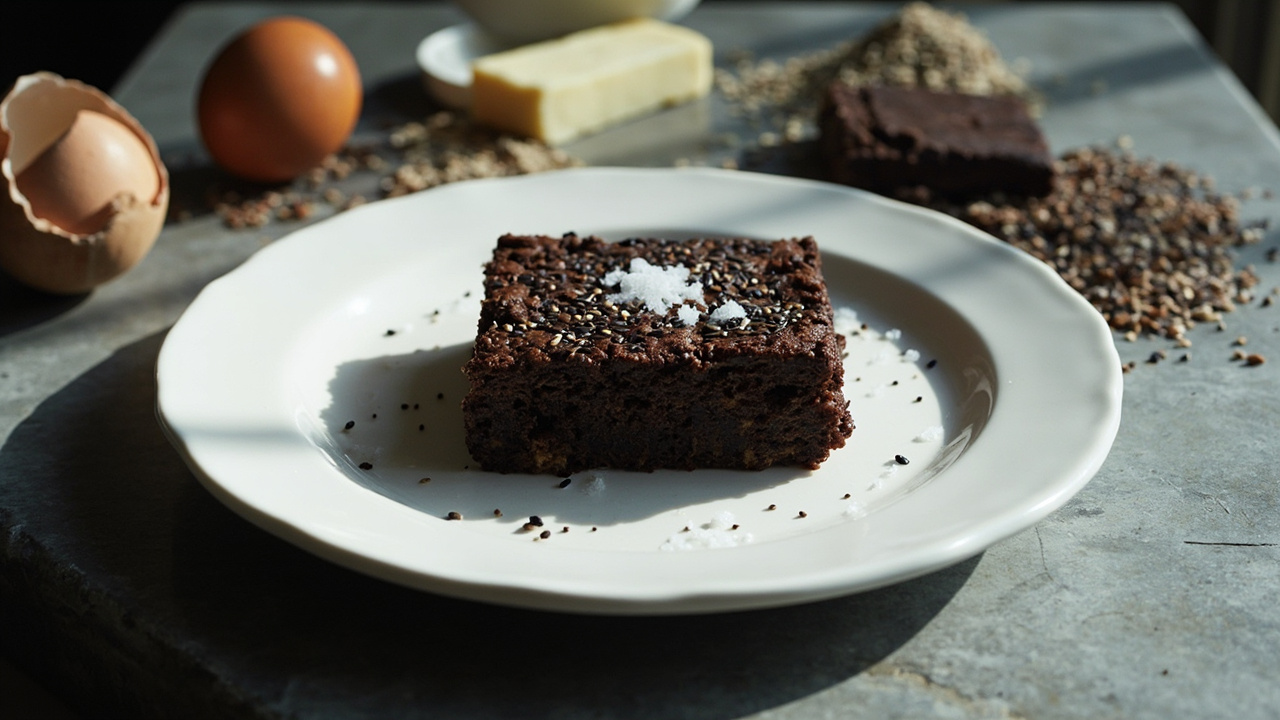 Black Sesame and Cocoa Brownie