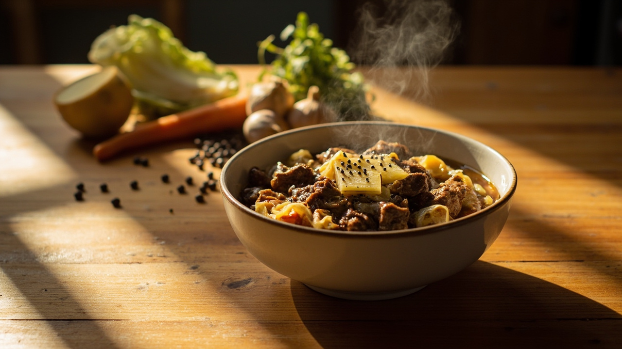 Braised Beef and Cabbage with Butter and Black Pepper