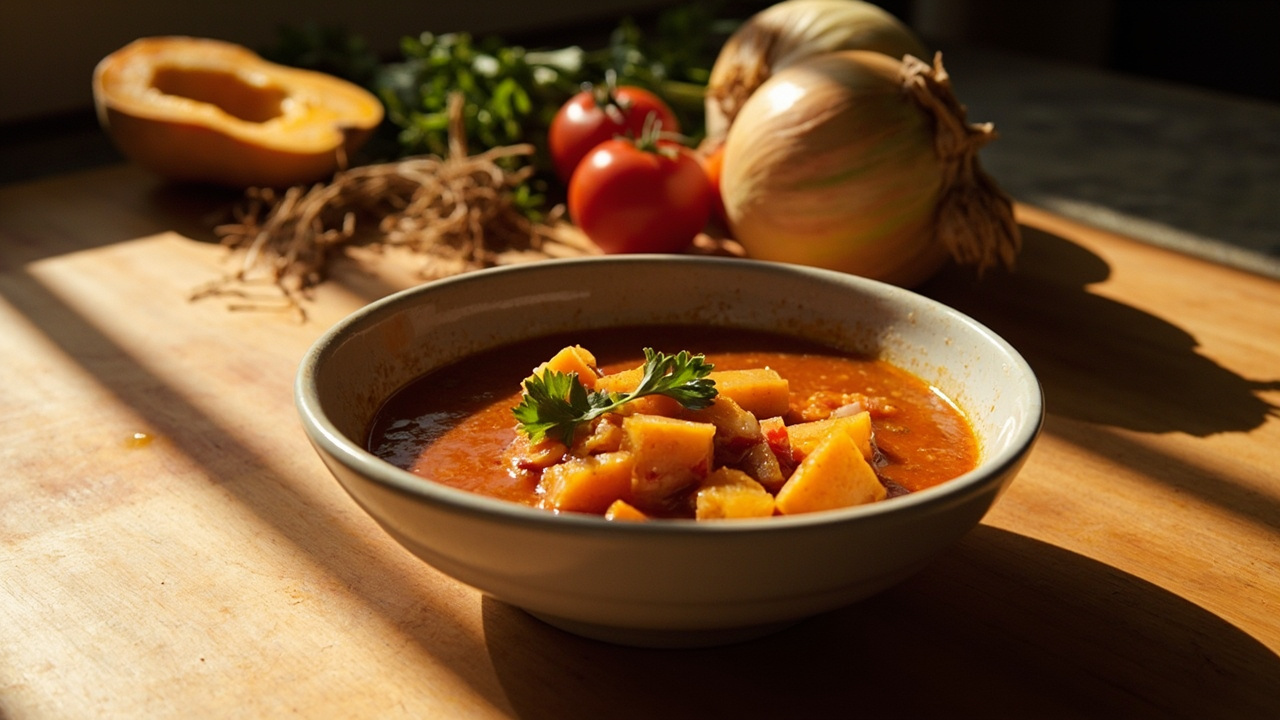 Braised Butternut Squash with Smoked Paprika & Tomato