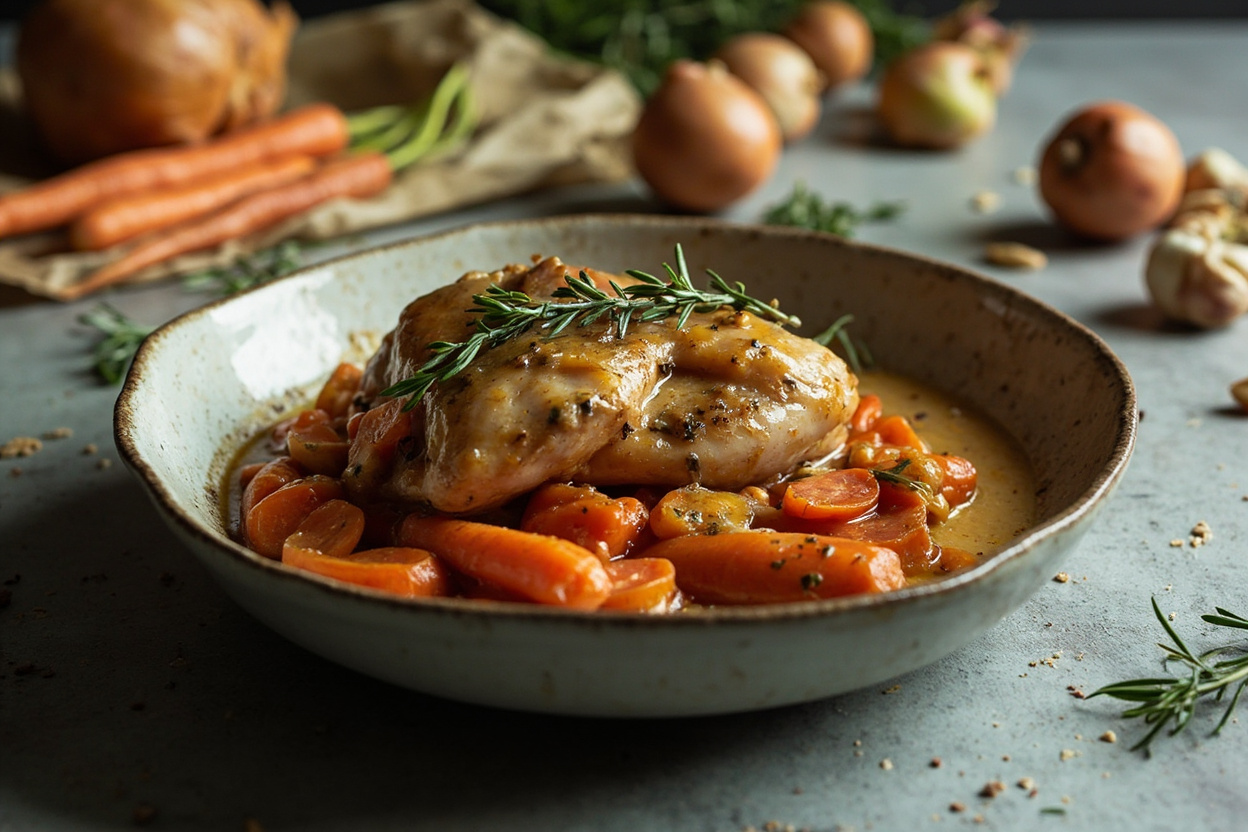 Braised Chicken Thighs with Carrots and Thyme