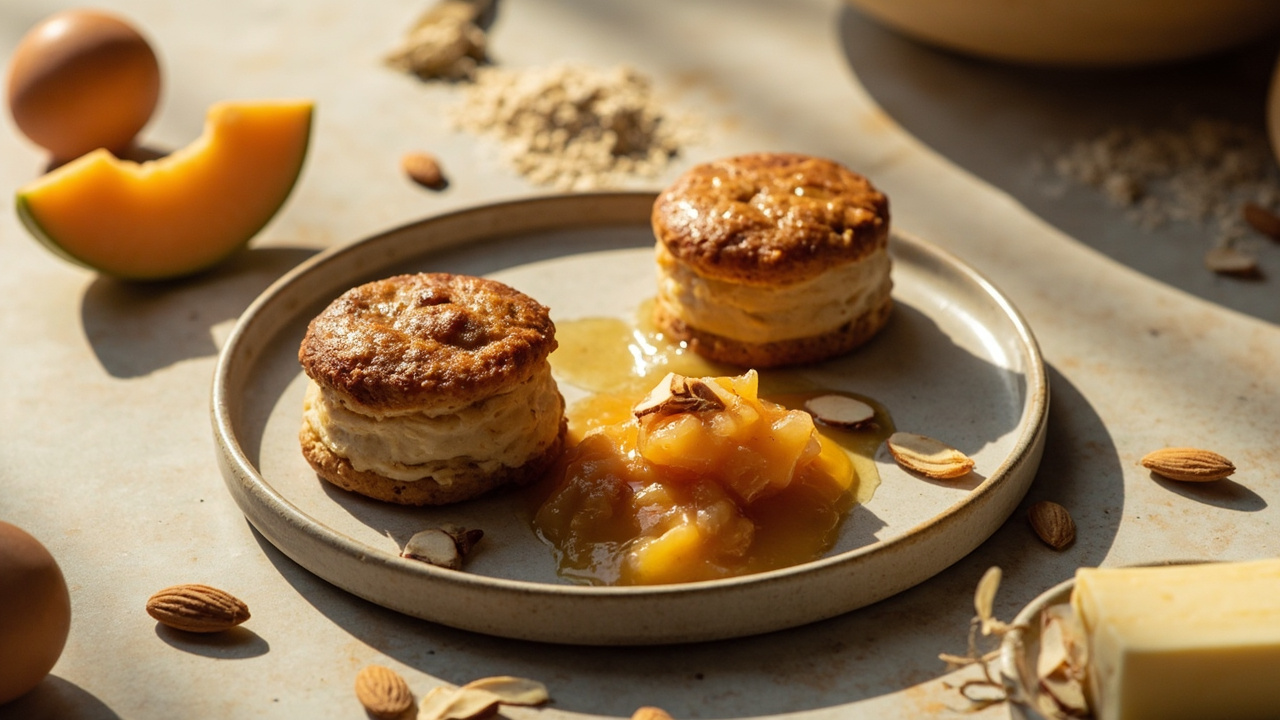 Brown Butter Almond Financiers with Caramelized Cantaloupe