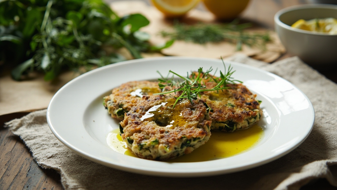 Buckwheat and Spinach Savory Cakes with Lemon and Herbs