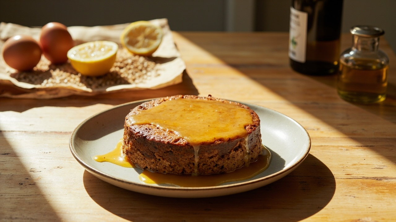 Buckwheat and Tahini Olive Oil Cake with Honey Drizzle
