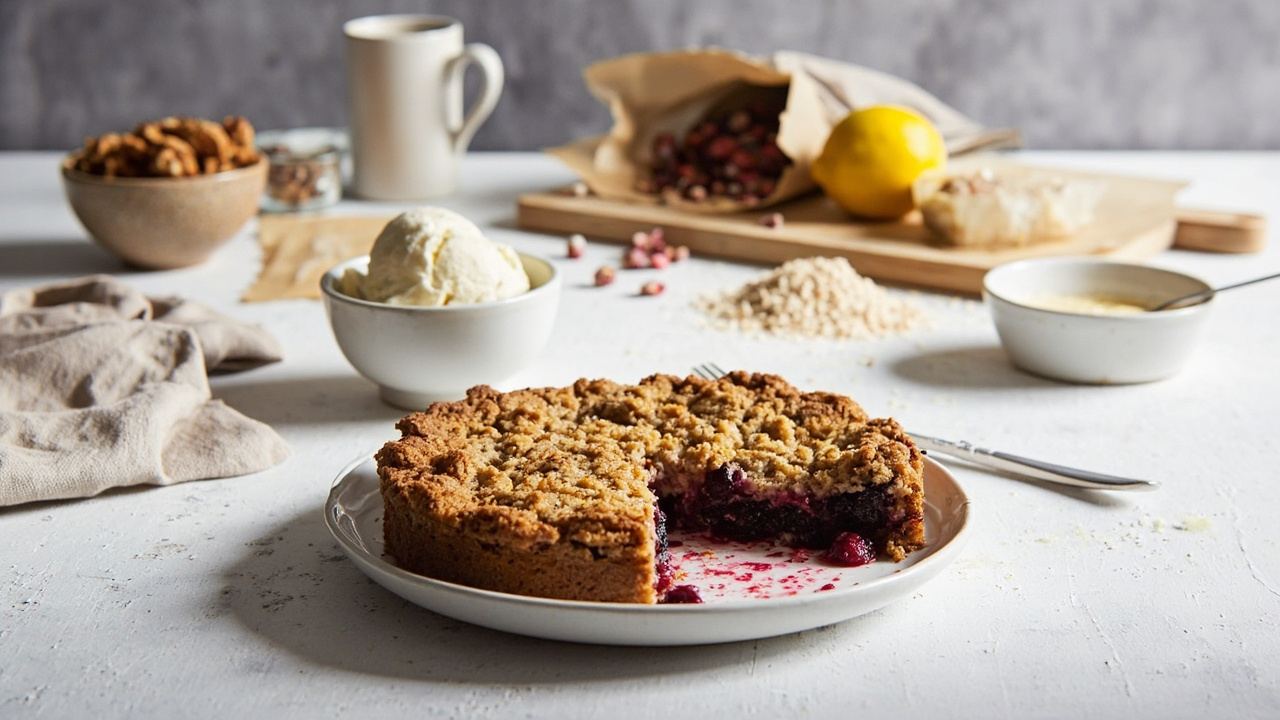 Buckwheat Berry Crisp with Maple Walnut Streusel