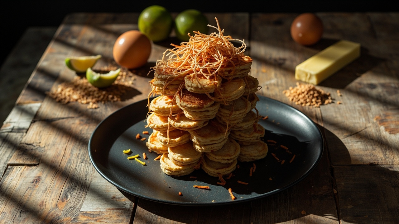 Buckwheat Choux TOWER With Yuzu Curd And Chili Spun Sugar