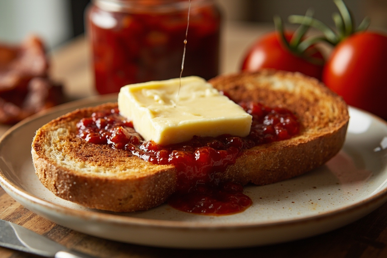 Buttered Toast with Sharp Tomato Jam