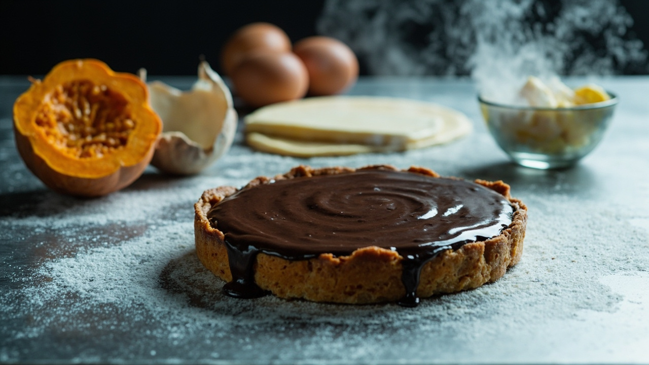 Butternut Squash and Dark Chocolate Shortcrust Tart