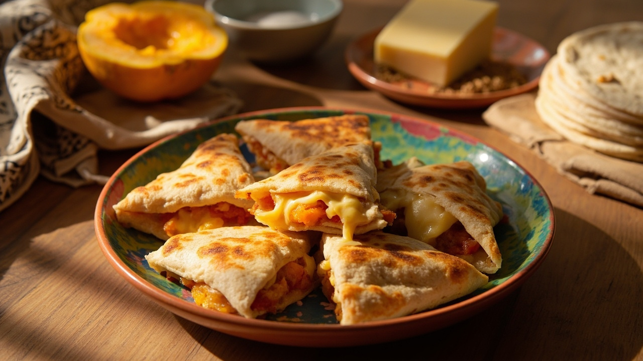 Butternut Squash & Cheese Quesadilla Bites