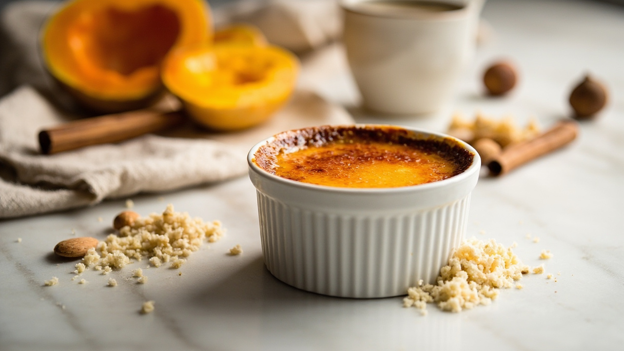 Butternut Squash Creme Brûlée with Almond Crumble