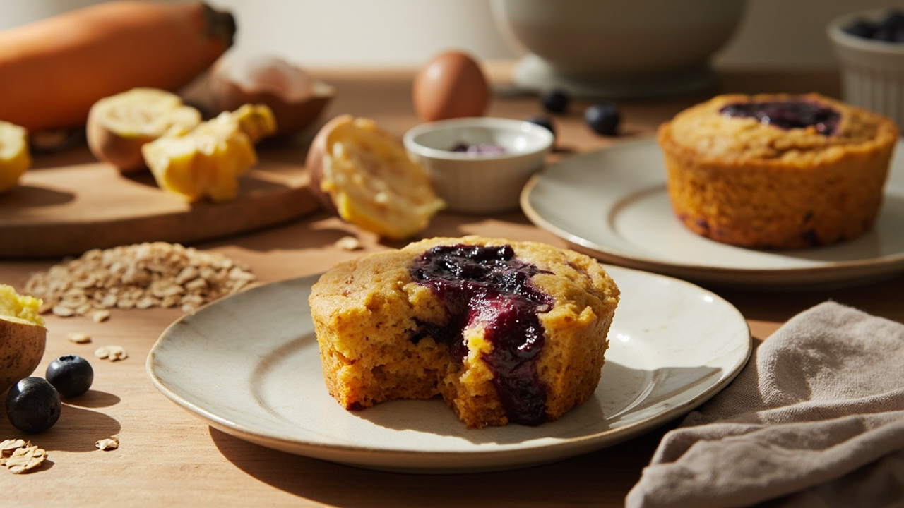 Butternut Squash Pupcakes with Berry Swirl