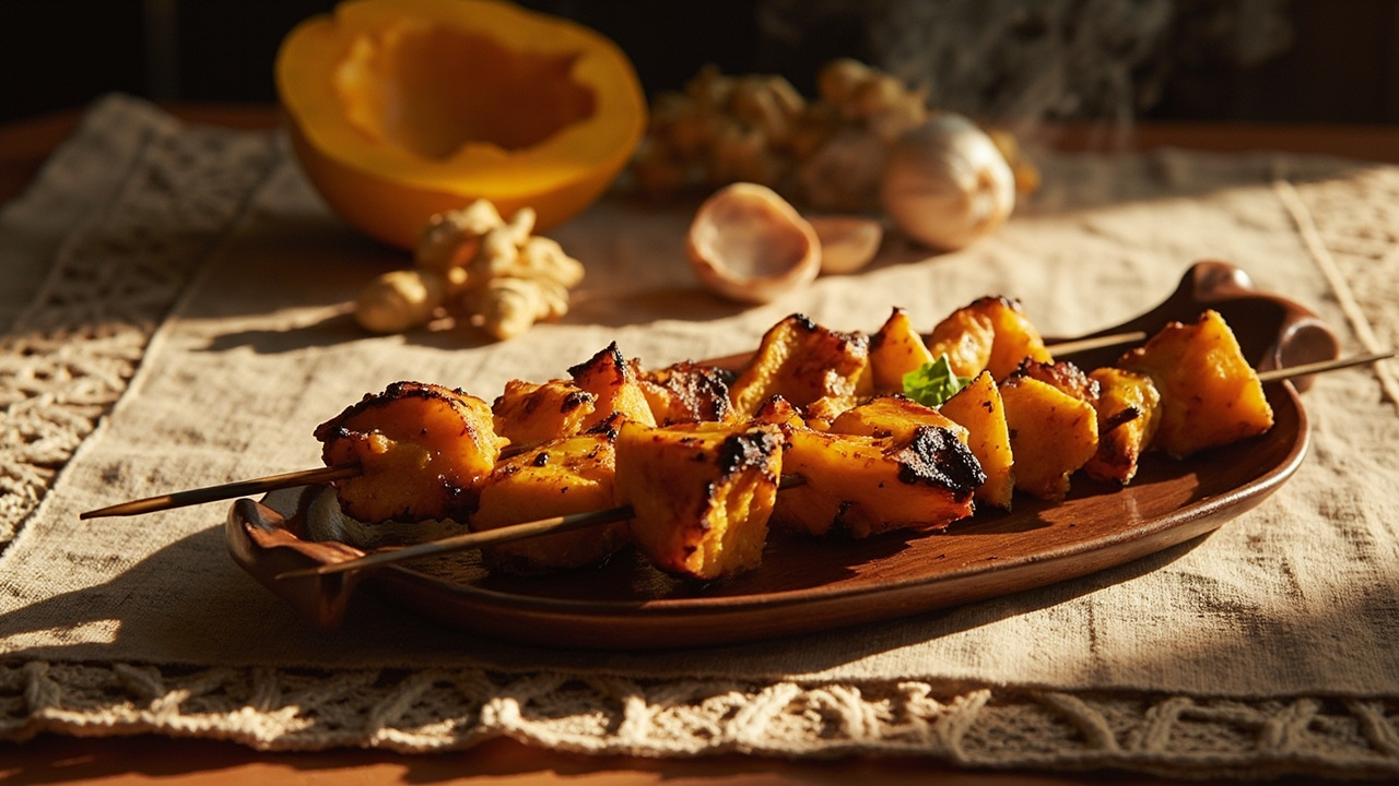 Butternut Squash Skewers with Suya Spice