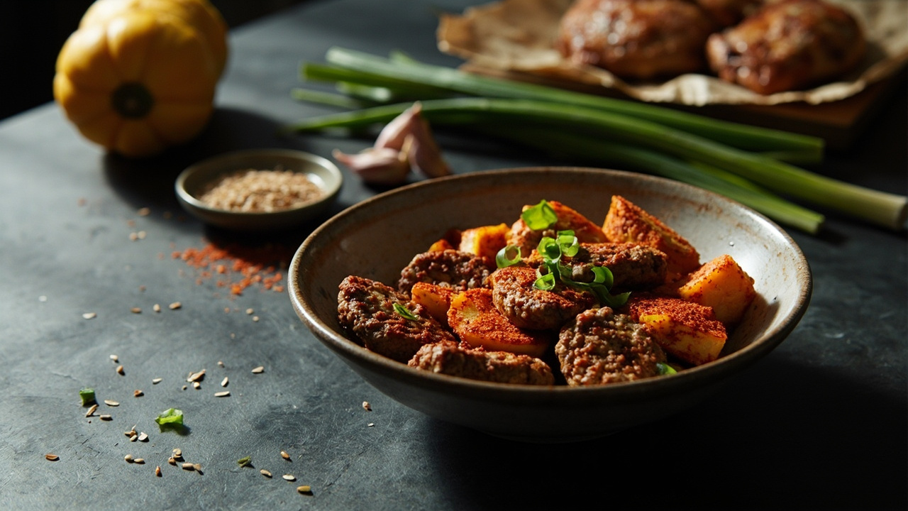 Butternut Squash Tsukune with Smoked Paprika