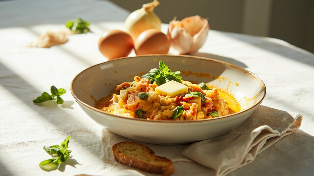 Buttery Tomato and White Bean Eggs