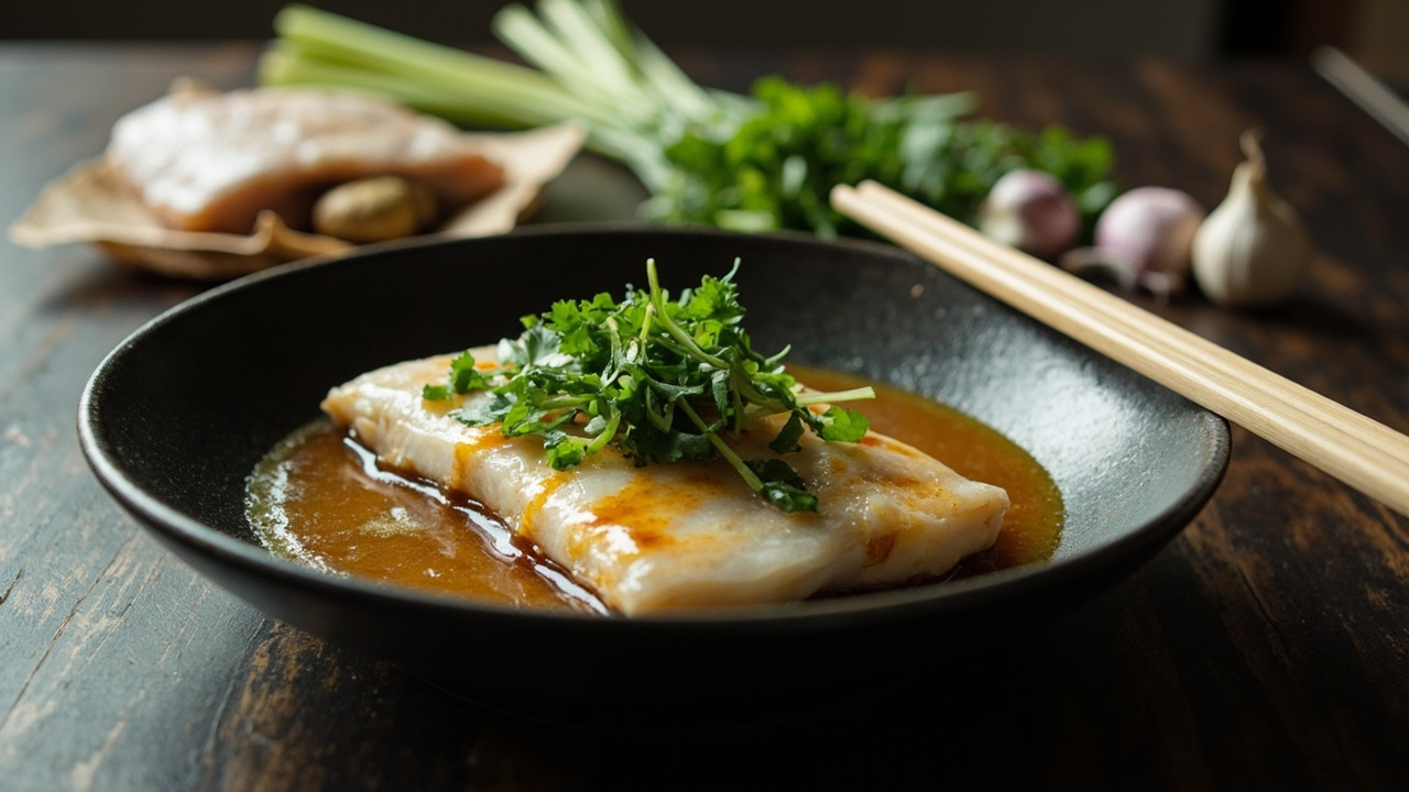 Cantonese Steamed Cod with Ginger-Scallion Sauce