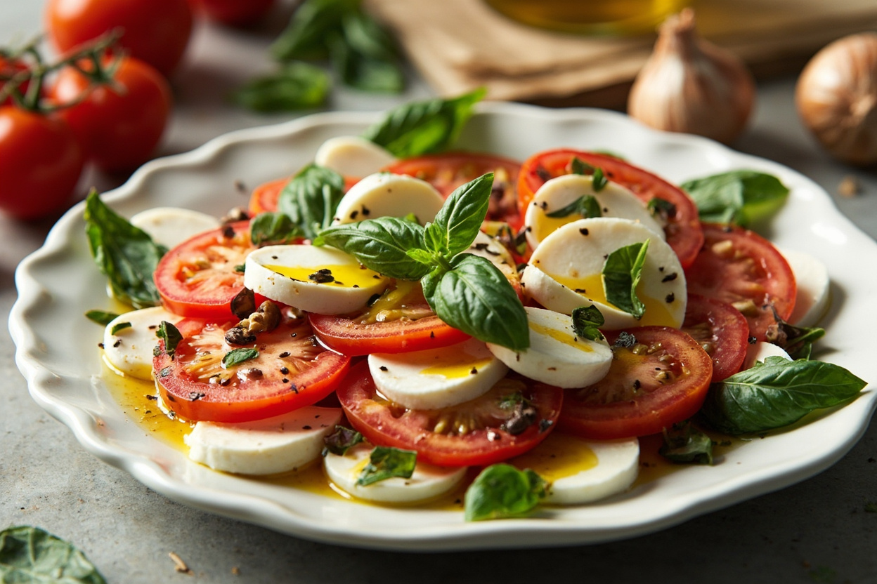 Caprese Salad with Tomato, Mozzarella and Basil