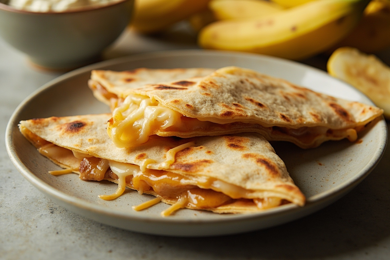 Caramelized Banana and Cheese Quesadilla