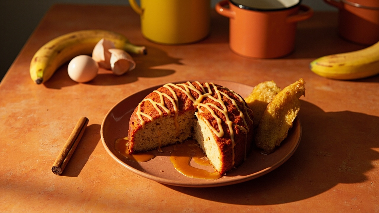 Cayenne-Spiced Banana Cake with Almond Flour & Maple Drizzle