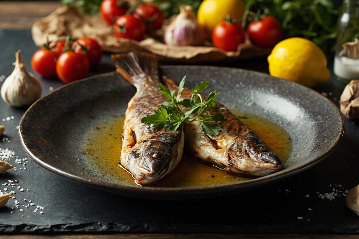 Charcoal-Grilled Trout with Lemon and Garlic