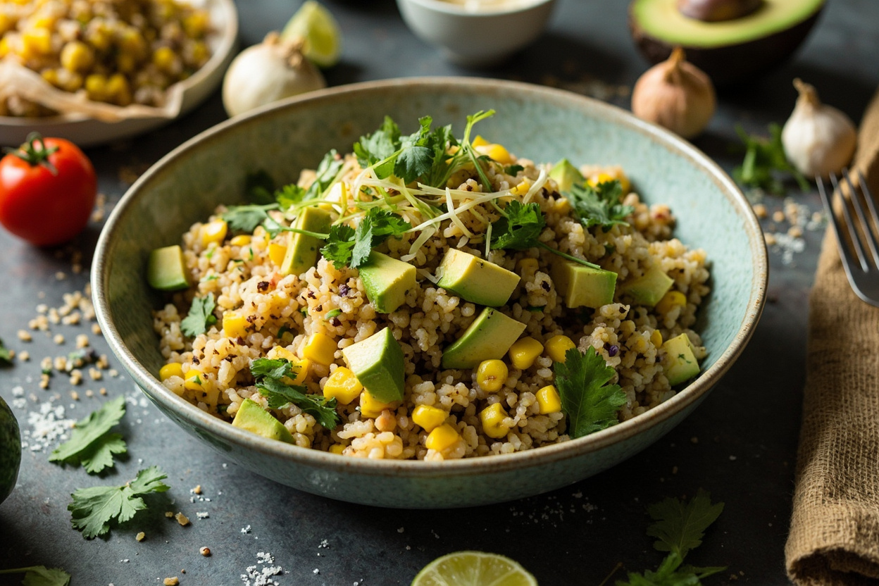 Charred Corn Avocado Quinoa Salad