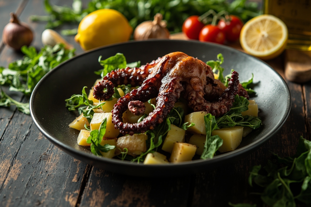 Charred Octopus with Potato and Arugula